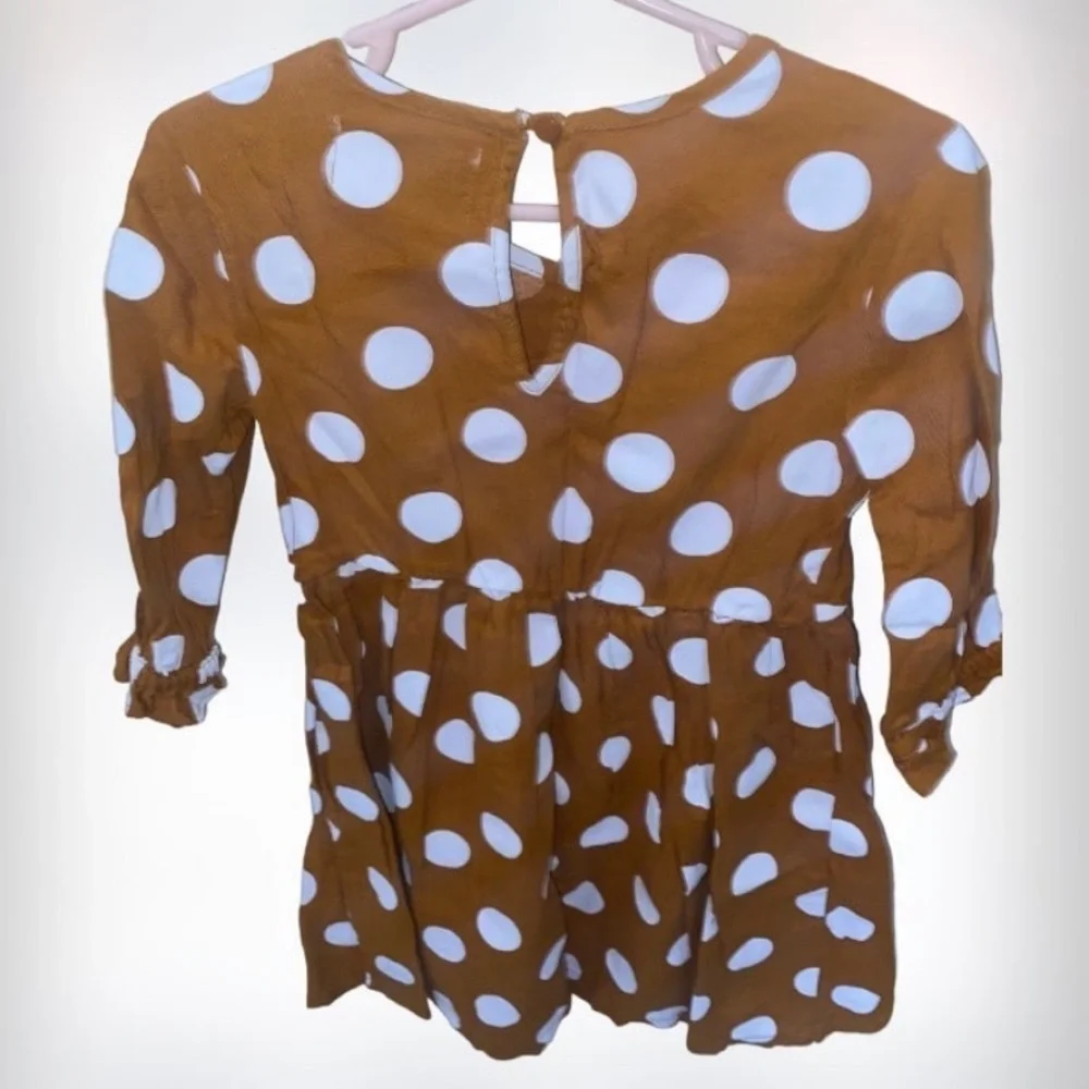 Old Navy Girls Mustard Polka Dot Long Sleeve Dress Size 4T